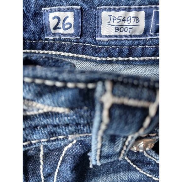 Miss Me Jeans Womens Size 26 Slim Boot Blue Boot Cut Denim Style Distress - Picture 6 of 14